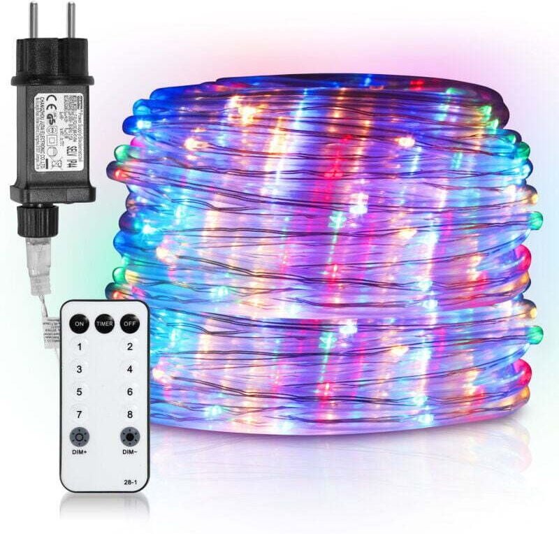 LED-Lichtschlauch mit Fernbedienung, Außen-/Innen-Lichtschlauch, Innen-Lichterkette – Mehrfarbig – 30 m