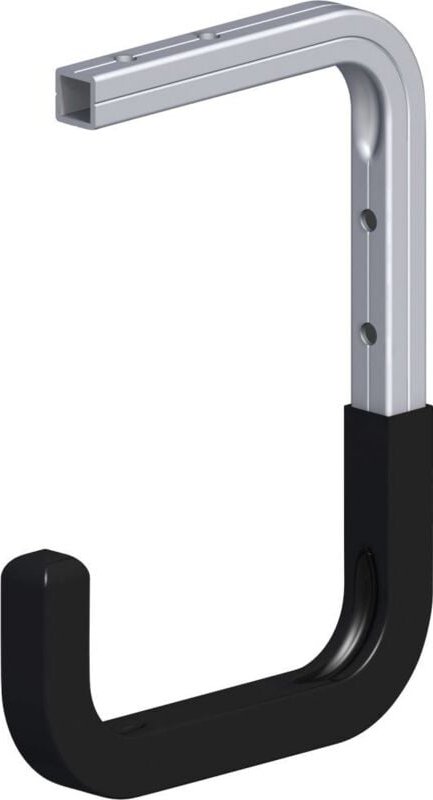 Alfer - Wandhaken Typ 7 gummiert 15 x 22,5 x 15,5 cm Alumium blank schwarz Haken