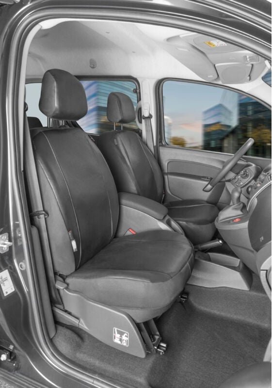 Passform Sitzbezug aus Kunstleder kompatibel mit Renault Kangoo (Typ W), 2 Einzelsitze vorne