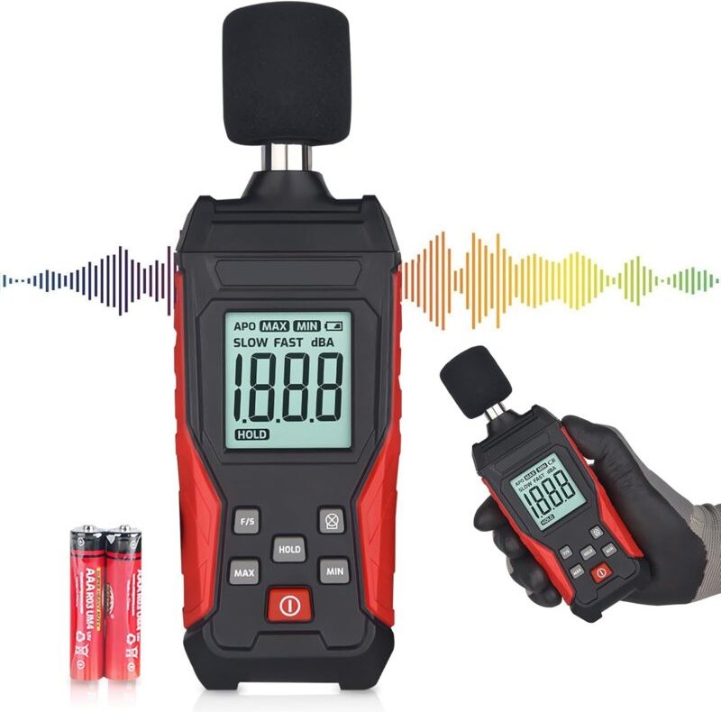 Dezibel Messgerät Professionell mit Datenspeicherung Digitaler Tragbarer Schallpegelmesser Schallpegelmesser 30-130 dB(A...