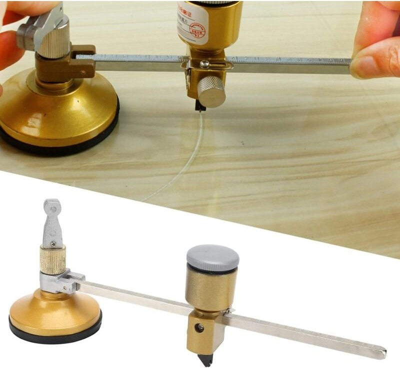 Professioneller Rundglasschneider, Rundglasschneider zum Verglasen, 400 mm, verstellbarer Zirkeltyp, Glas-Rundschneider ...