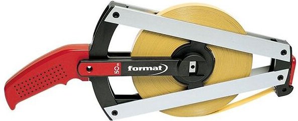 Format - Rahmenstahlbandmaß gelb polyamidbeschichtet 50 m x 13 mm