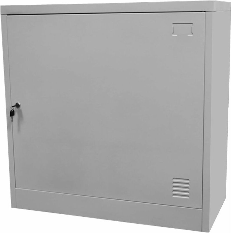 Garden Friend Einflügeliger grauer Stahlschrank mit Schlüsselschloss 80x40x80h cm