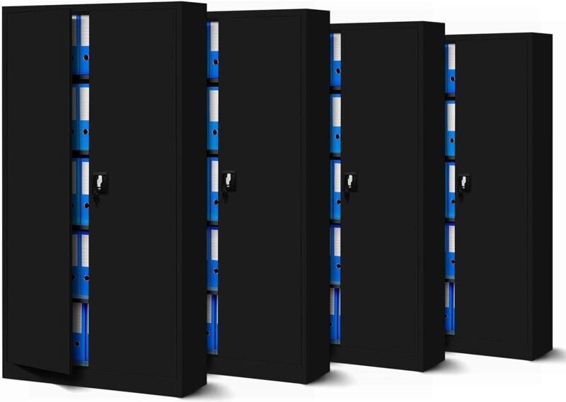 4er Set Aktenschrank C001 Metallschrank Stahlschrank Werkzeugschrank Büroschrank Lagerschrank Universalschrank Pulverbes...
