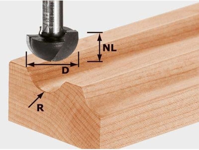 Hohlkehlfräser hw Schaft 8 mm hw S8 R4 - Festool