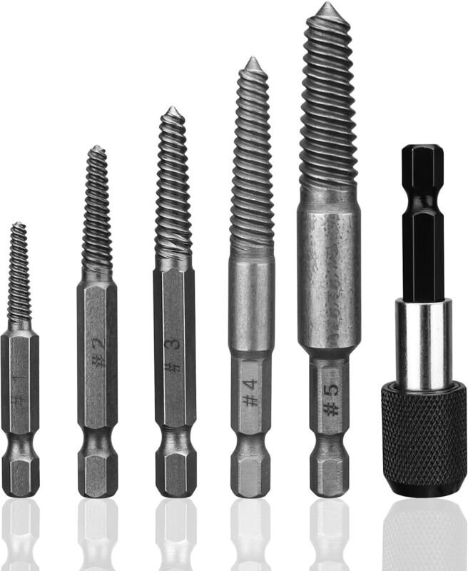 BEBUSINGOTO Schraubenausdreher, 6-teiliges Schraubenausdreher-Set, Linkshänder-Ausdreher, mit magnetischem Bithalter, zu...