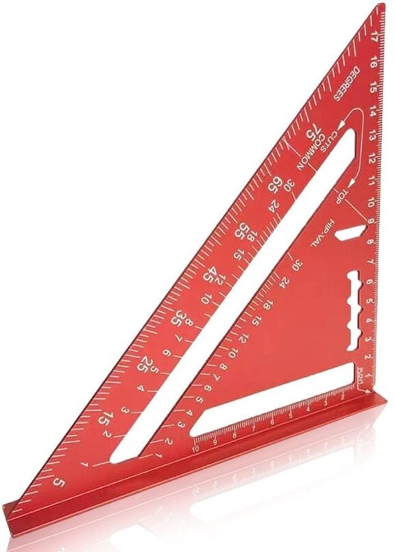 Shining House - Zoll metrisches Dreieckslineal, metrisches Dreieckslineal zum Messen des Winkels, hochwertiges Aluminium...