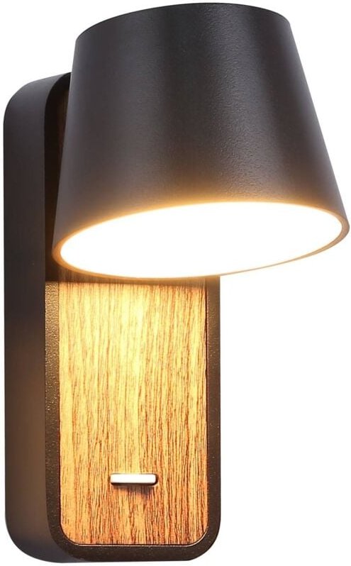 Thumbnail - Schwenkbare LED-Wandleuchte "Koppen" aus Holz für das