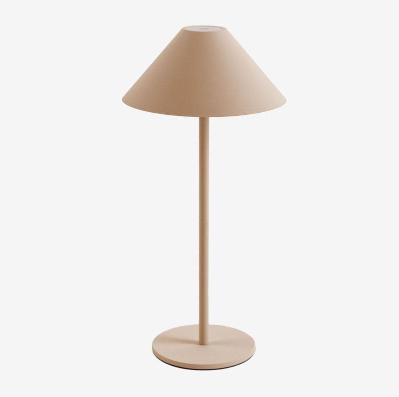 Thumbnail - SKLUM Kabellose LED-Tischlampe Nebida für den Außenbereich Beige Leinen
