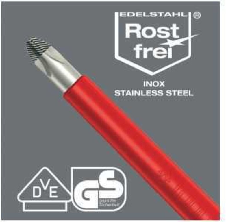 Wera 3162 i 05022733001 VDE Kreuzschlitz-Schraubendreher PH 1 Klingenlänge: 80 mm