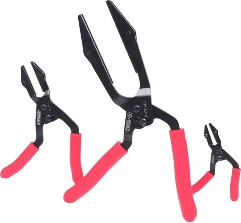 Stufenloser Schlauch-Abklemm-Zangen-Satz, abgewinkelt, 3-tlg