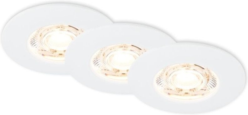 Briloner - kulana mini led Einbaustrahler Bad, 3er Set, IP44 Spritzwasserschutz, Flaches Design, Warmweißes Licht, weiß,...