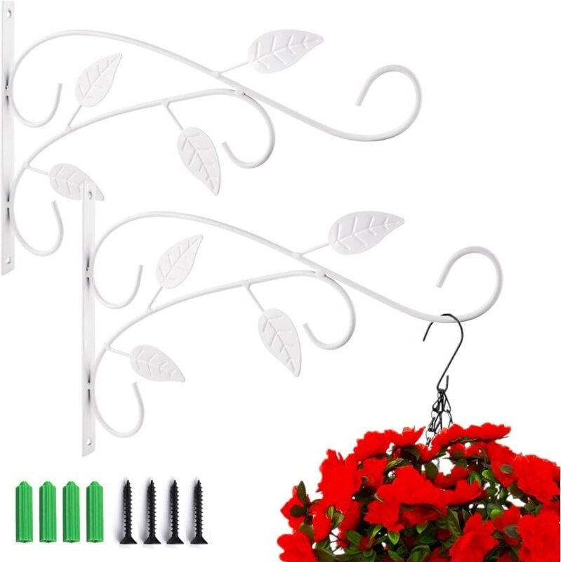 Pieces Wall Hanging Plant Hook with Screw Holder Plant Hook Lantern Bird Feeders Metal Garden Basket for Balcony Garden ...