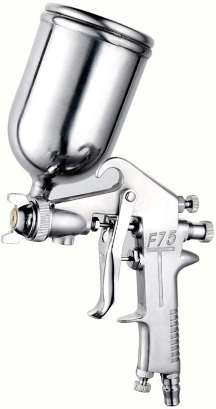 Farbspritzpistole, F-75 Druckluft-Spritzpistole, 1,5 mm Düsenspitze mit 400 ml Oberbecher, Schwerkraft-Farbspritzpistole...