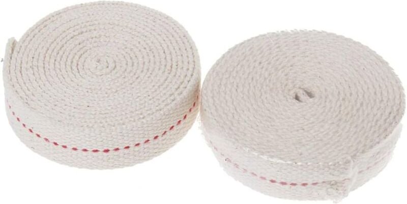 Memkey - 2 Meter Baumwoll-Lampendocht, Ersatz-Laternendochte für Öllampenbrenner (weiß) – 2er-Pack