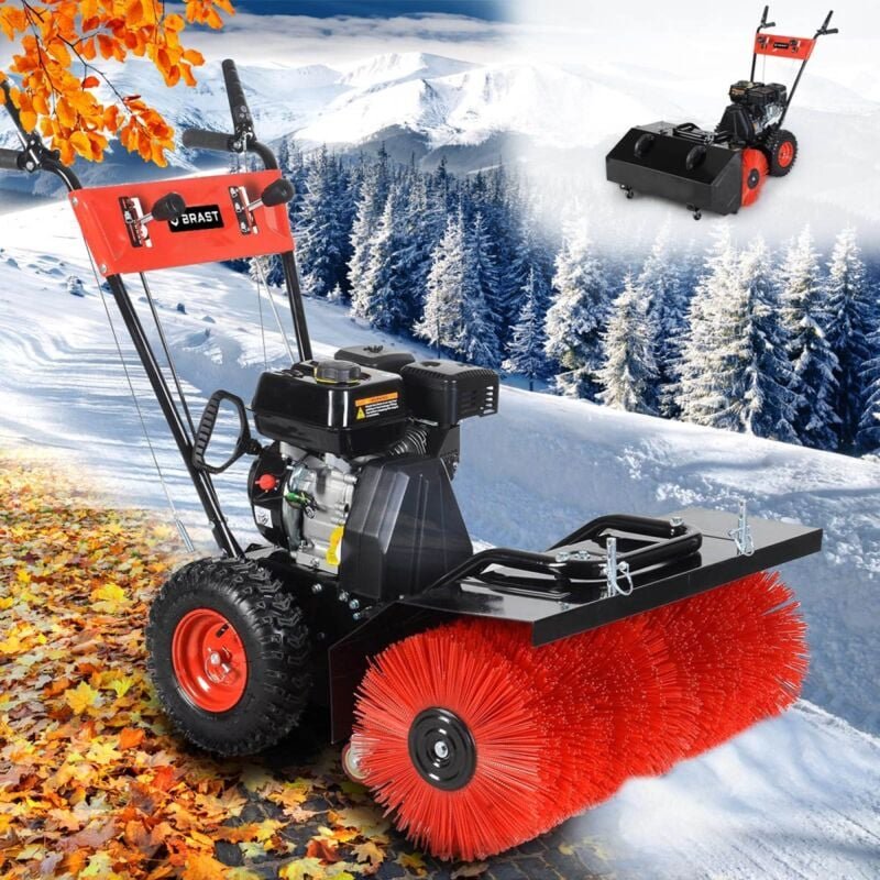 BRAST Benzin Kehrmaschine Laubsammler Motorbesen 4,8kW(6,5PS) 80cm Arbeitsbreite 2in1 Gerät