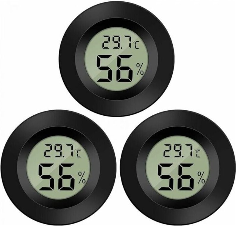 3er-Pack Digitales LCD-Hygrometer-Thermometer-Monitor-Feuchtigkeitsmessgerät für Luftbefeuchter, Luftentfeuchter, Gewäch...