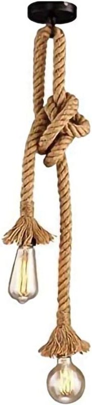 Kronleuchter aus Hanfseil, 300 cm, AC 220 V, E27, Kronleuchter aus Hanfseil, Vintage-Stil, Pendelleuchte aus Seil im Ret...