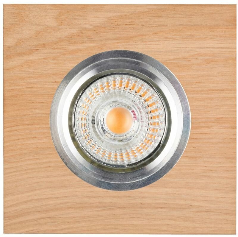 Licht-erlebnisse - Einbaustrahler eckig Holz GU10 2700 k 320 lm Modern Einbaulampe