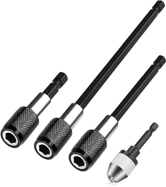 Magnetische Schraubendreher-Bit-Verlängerung, 3-teilig, 1/4" Sechskant, 60/100/150 mm, mit Schnellspannfutter für Bohrer...