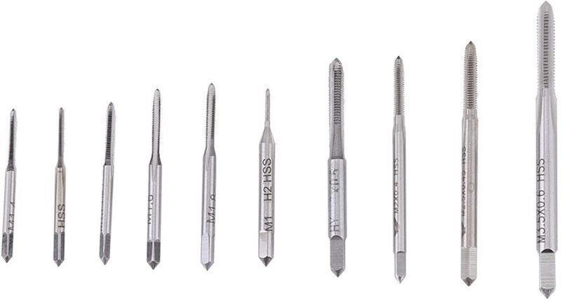 Maschinengewindebohrer M1 bis M3,5, Spiral-Senker, konisch-zylindrisch, dreischneidig, Titan, 10 Standardtypen: M1, M1,2...