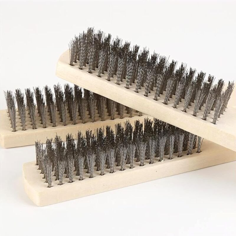 6-teiliges Drahtbürsten-Set, Drahtbürste mit Holzgriff, Metallbürsten zur Rostentfernung, lange Handdrahtbürste, Drahtbü...