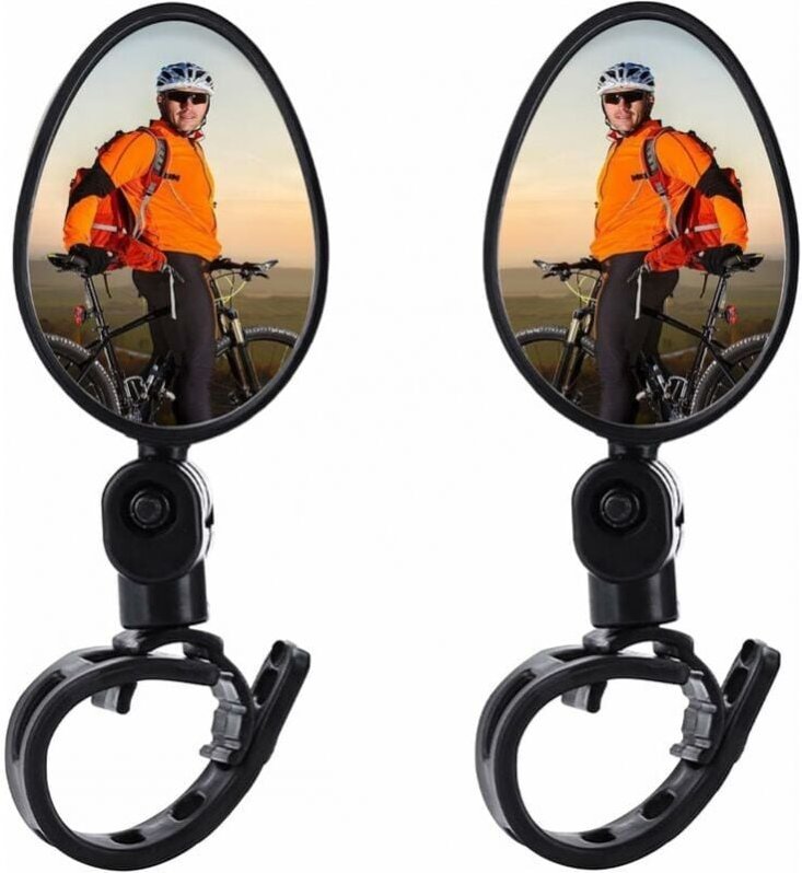 2 Stück Fahrradrückspiegel, Fahrradspiegel, 360° verstellbar, für 15–35 mm Lenker, Fahrradlenker-Rückspiegel, Fahrradrüc...