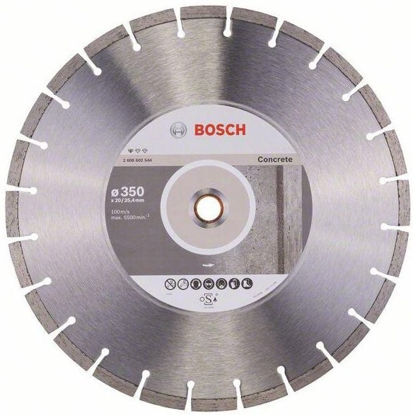 Bosch - Diamanttrennscheibe Standard for Concrete, 350 x 20,00/25,40 x 2,8 x 10 mm