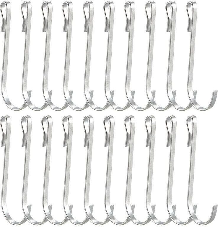 Lntyq - 20 Stück kleine S-Haken, S-Haken aus Edelstahl, Multifunktionshaken, Mini-S-Haken, kleine flache Haken, für Bade...