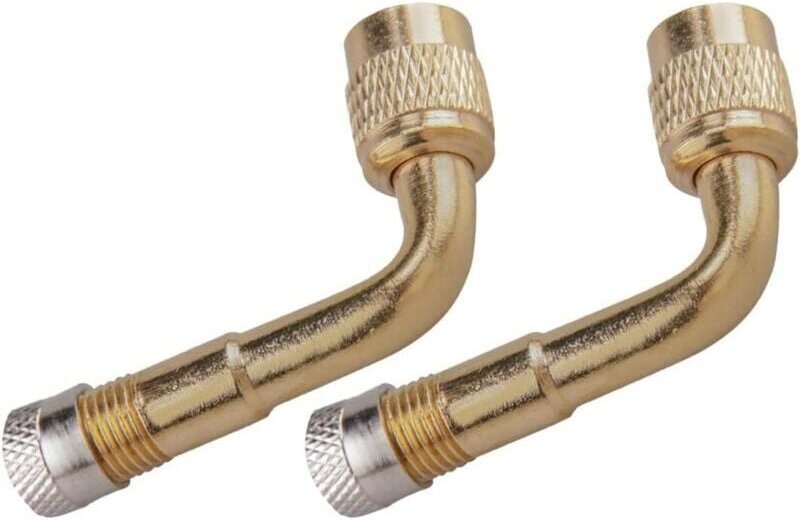 2 pezzi estensioni per valvole pneumatici in rame da 90 gradi, ugello per gonfiaggio bici con valvola di ritegno unidire...