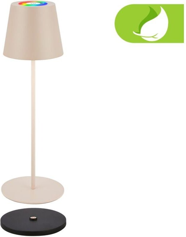 Briloner - rgbw led Tischleuchte kabellos IP44 Akku Tischlampe Ladestation Dimmbar Touch