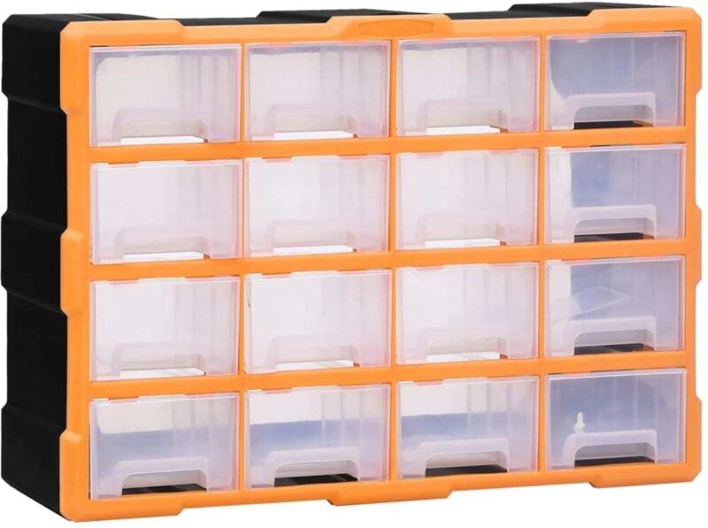 vidaXL Multi-Schubladen-Organizer 16 Schubladen 52x16x37 cm
