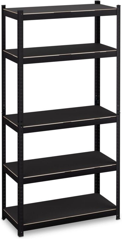 Thumbnail - Schwerlastregal, hbt 180x90x40 cm, 875kg, 5 Böden, Keller, Garage, Standregal Wohnzimmer, Büro, Stahl, schwarz - Relaxda...