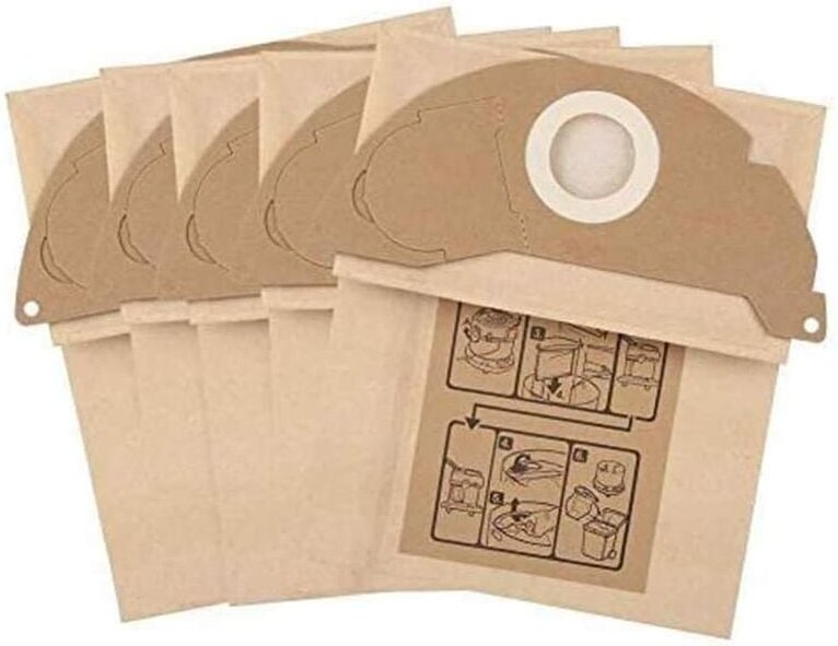 5 Beutel für Kärcher WD2 MV2 6.904-322.0 wd 2.200 WD2250 A2004 A2054 A2099 Staubsauger, Ersatz für Kärcher Staubsauger