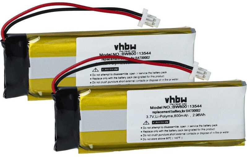 vhbw 2x Akku kompatibel mit Cardo G4, G9x, G9, Scala Rider G9, Scala Rider G4 GPS Navigation Navi (800 mAh, 3,7 V, Li-Po...