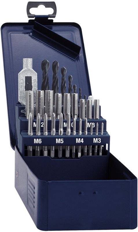 Eventus by Exact 10703 Handgewindebohrer-Set 15teilig metrisch Rechtsschneidend din 352 hss 1 Se