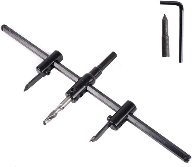 Sollbry - 30-300 mm ausziehbarer, verstellbarer Bohrer, verstellbarer Kreisschneider-Sägesatz, Bohrer für Holz-Trockenba...