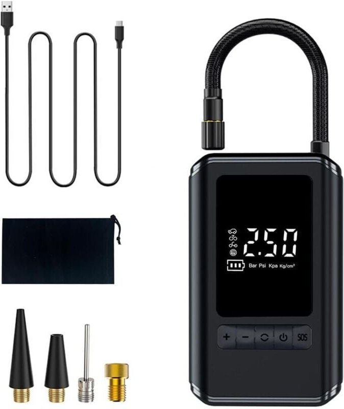 Mini-Tragbarer Auto-Luftkompressor, Wiederaufladbarer Aufblasmechanismus Mit Led-Anzeige