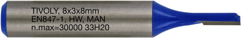 Gerader Nutfräser • Ø3 mm • Hartmetallklinge • Ø8 mm Schaft • Für die Holzbearbeitung - Tivoly