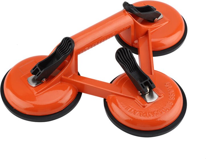 Professioneller 3-Napf-Saugfuß aus Aluminiumlegierung zum Heben von Glas, Fliesen und Spiegeln – Typ Nr. 3, maximale Tra...