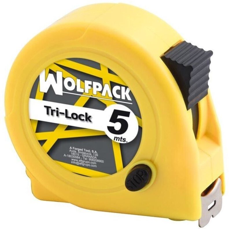 Gelber magnetischer Flexometer mit Bremse 5 Meter/19 mm.