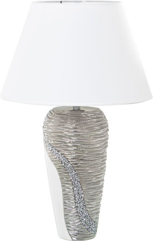 Tabellenlampe in weißer Keramik/Feld.+52755.1x27, max.40 ° 35x56cm, Basi