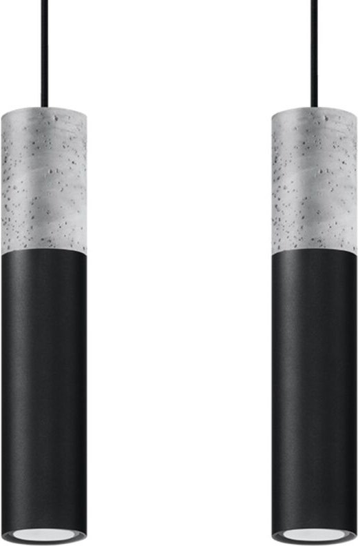 Twin Hanging Pendant Light Grey, Black GU10 Twin Hanging Pendelleuchte Grau, Schwarz GU10