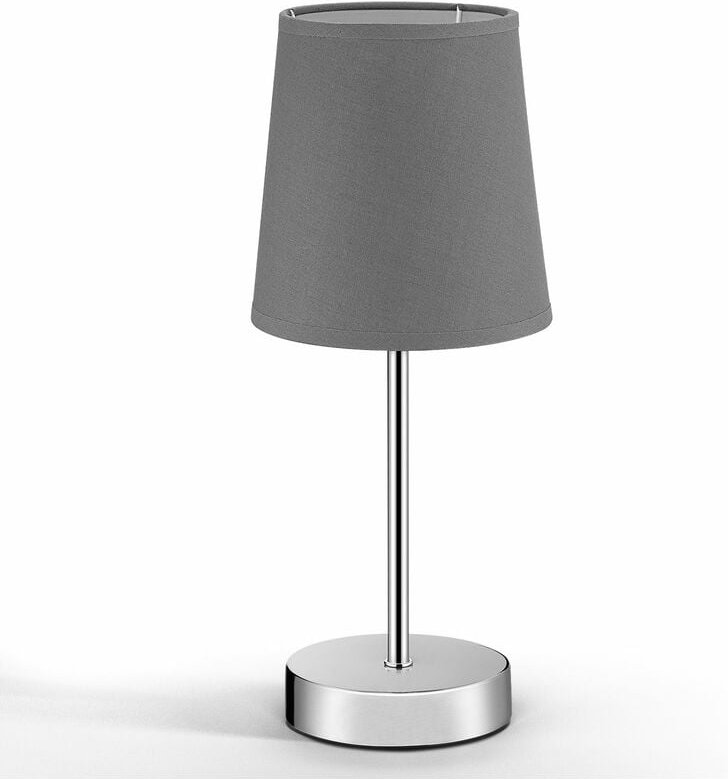 Nachttischlampe Tischlampe Anthrazit Tischleuchte Höhe 32cm Stoffschirm Nachttischleuchte Nachtlicht Lampe Leuchte - Mon...