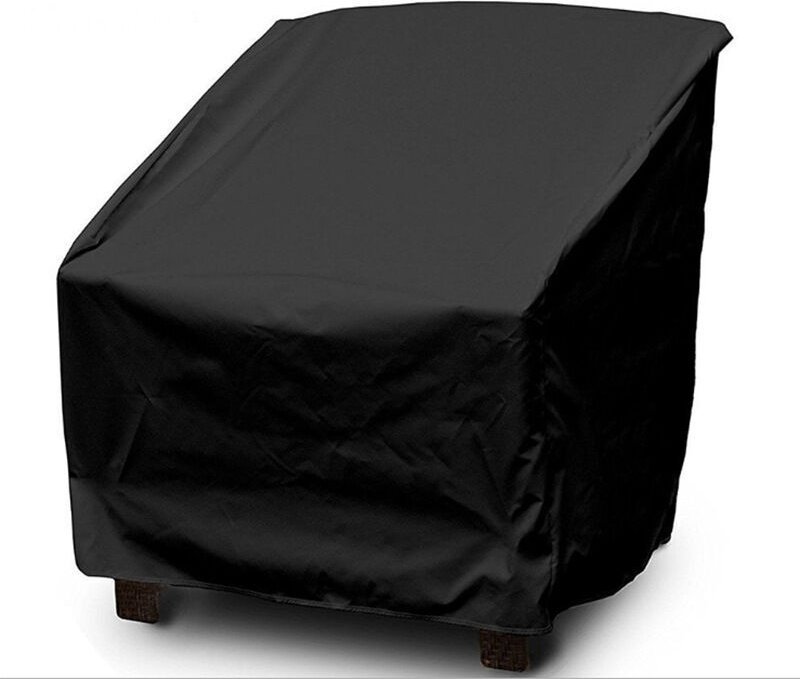 1 Gartenstuhlhülle, wasserdicht, aus 210D Oxford-Gewebe, winddicht mit Kordelzug, für Gartenstühle auf Balkon oder Terra...