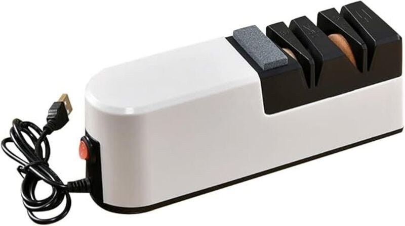 Ahlsen - USB-schneller elektrischer Messerschärfer, automatischer verstellbarer Schärfer, 3 Stufen für Messer, Scheren, ...