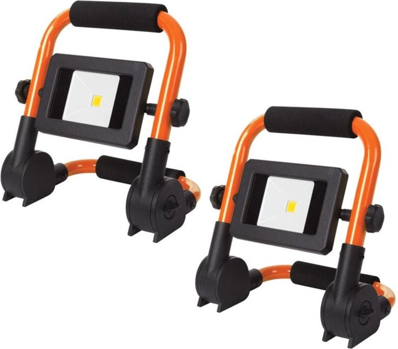 Led Baustrahler 2er set klappbar, 1,5m Kabel (b 26, h 24, t 7 cm) IP65, 10 Watt