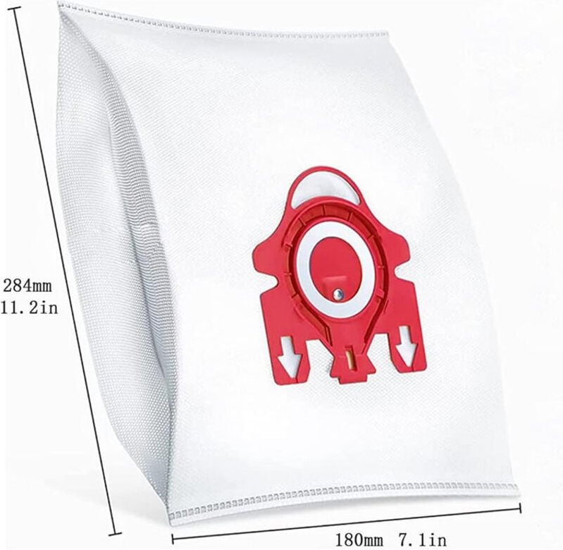 3D Efficiency Staubsaugerbeutel, 5er-Pack, kompatibel mit Miele FJM/GN, C2, C3, rot