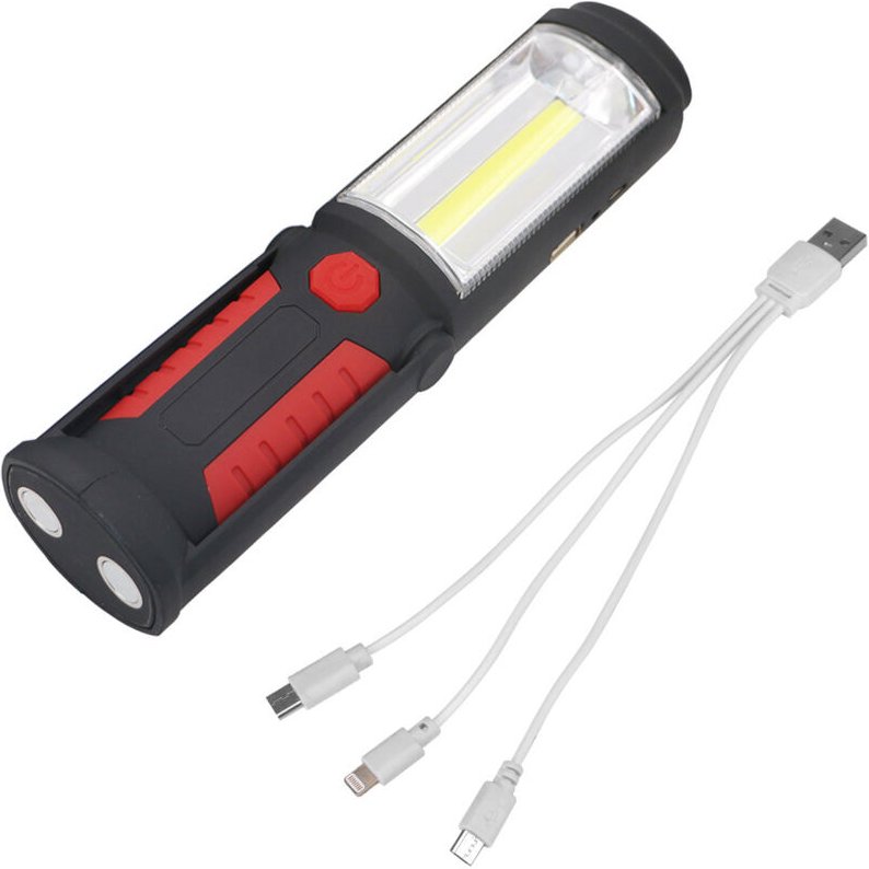 Freihändige, wiederaufladbare LED-Taschenlampe, 3 w, 2-in-1-COB-LED-Handtaschenlampe für Camping/Wandern/Auto/Garage/Wer...