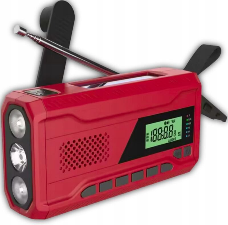 Tragbare Solar-Radio-Taschenlampe, Küchen- und Baustellen-Powerbank, 4500 mAh Dynamo